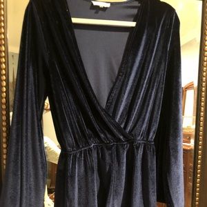 Navy velvet romper